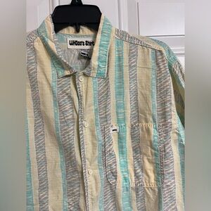 VTG WHOOO'S SHIRT Men’s Medium Yellow Multi Abstract Button-Up Shirt Made In USA